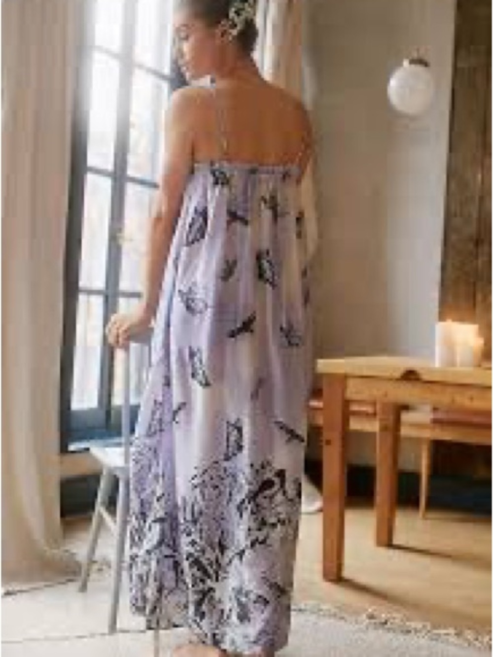 Anthropologie Daphne Lavender Butterfly Print Maxi - Picture 3 of 3